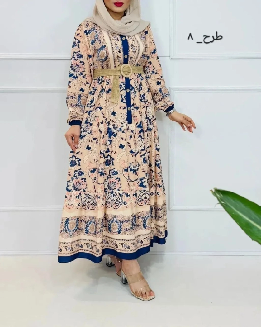 سورمه ای کرم طرح چهار