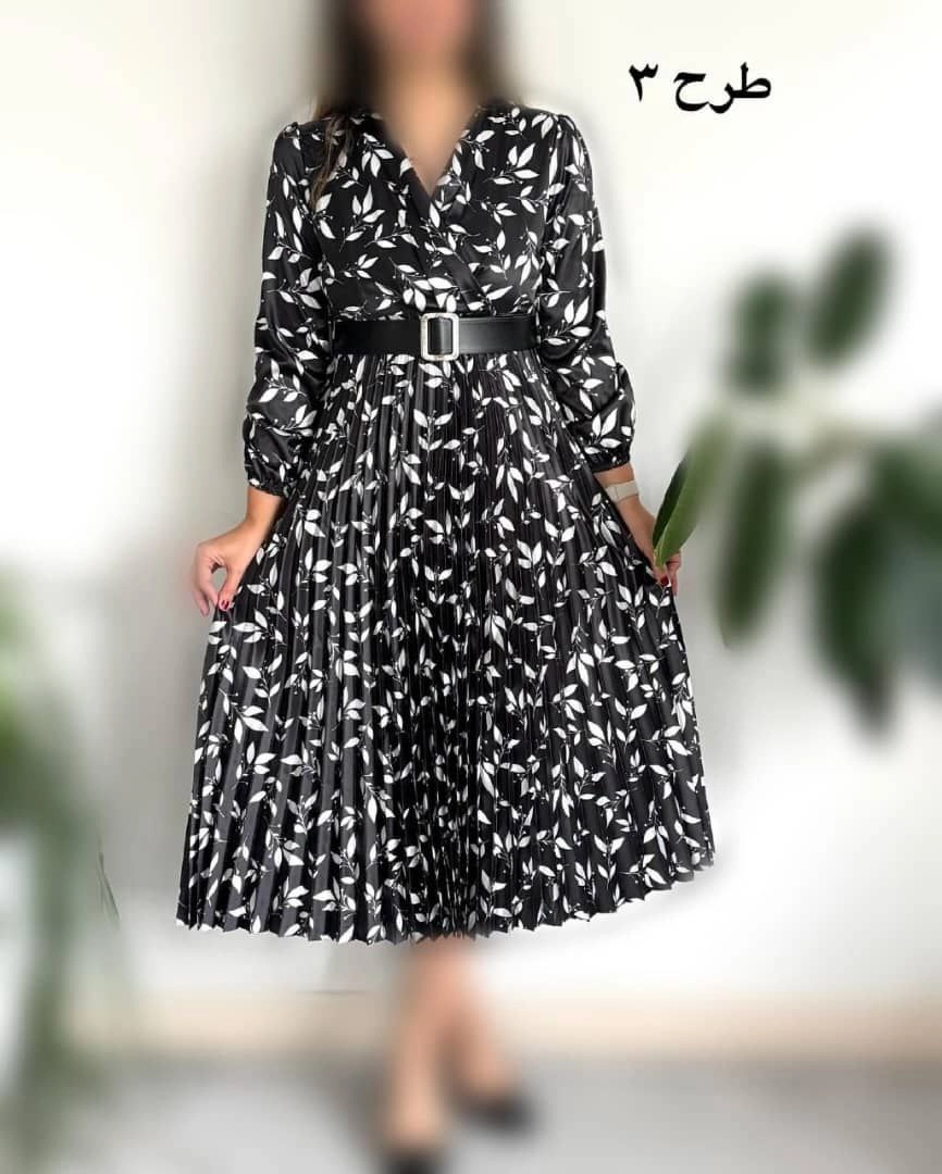 مشکی سفید طرح برگ