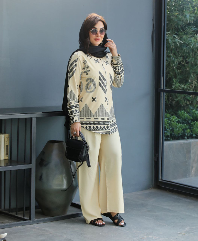 شومیز کرم شلوار کرم