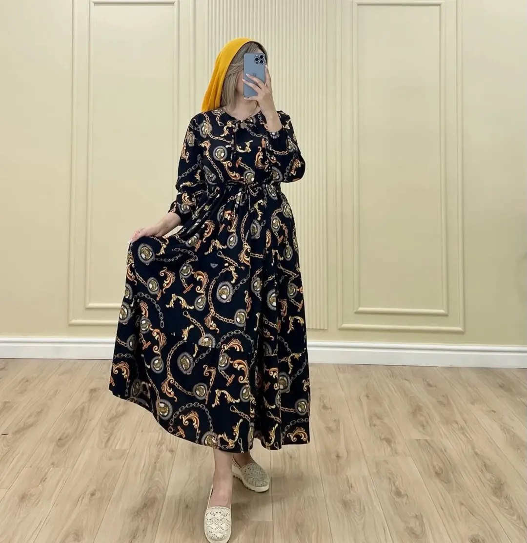 پیراهن مانتویی زنانه نخ فلور درجه یک لارا کپی