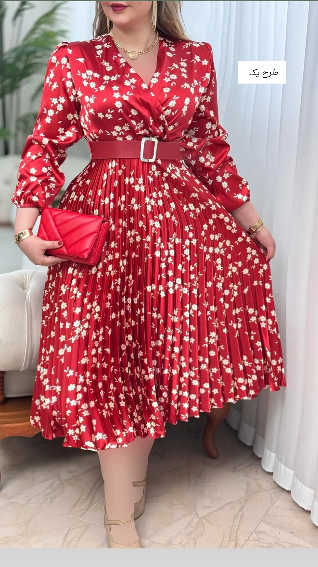 پیراهن زنانه ساتن طرح یلدایی