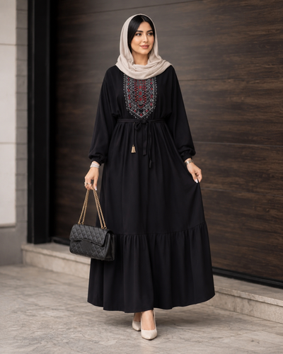پیراهن زنانه نخی چاپی آیدا