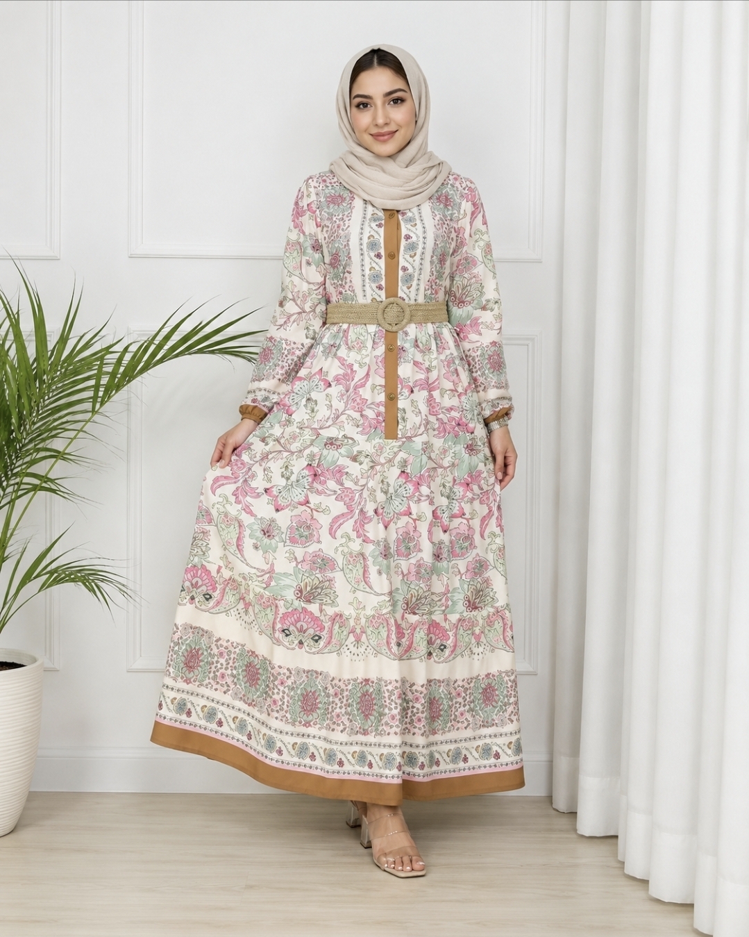 پیراهن زنانه ساحلی الیزه طرح ترک سیما