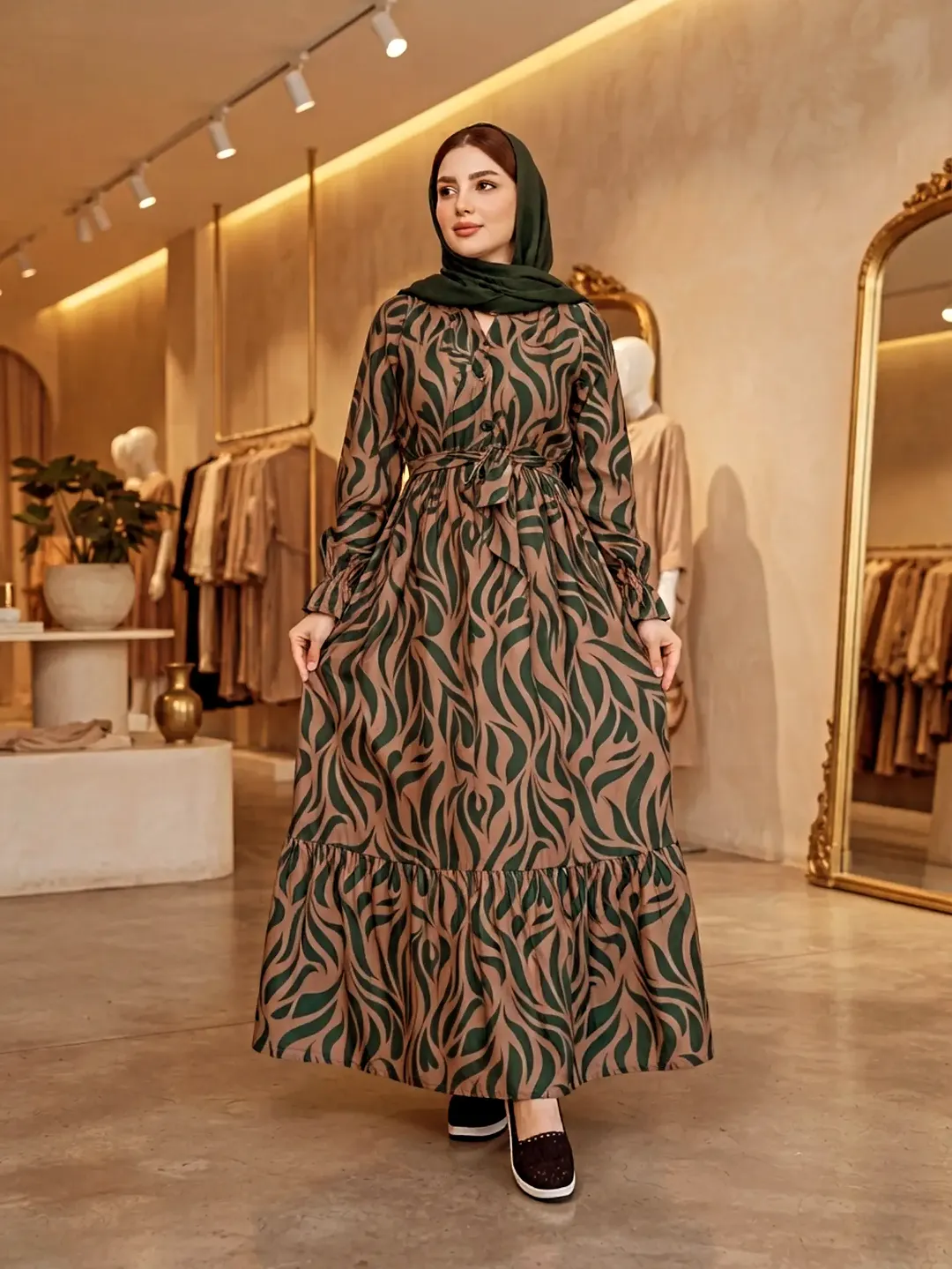 پیراهن زنانه فلور طرح اطلس