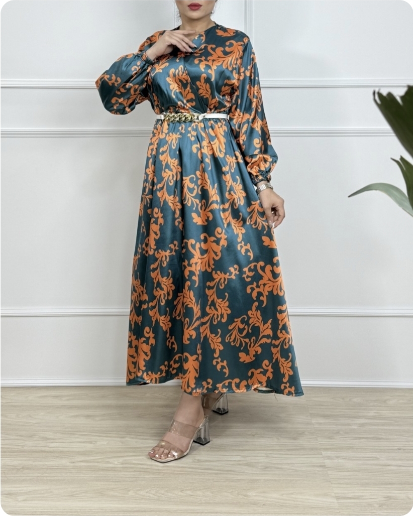 پیراهن زنانه ساتن طرح گلدار