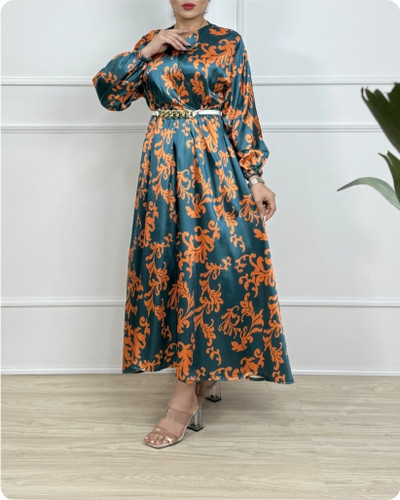 پیراهن زنانه ساتن طرح گلدار