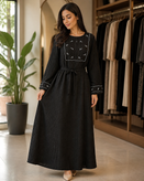 پیراهن زنانه نخی طرح محرمی مشکی