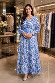 پیراهن مجلسی زنانه ساتن طرح پرنده