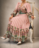 پیراهن زنانه مجلسی ساتن طرح ترک سل