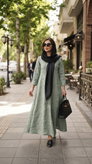 پیراهن مانتویی زنانه نخ کسمه طرح ژینا