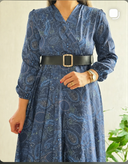 پیراهن مزونی زنانه ساتن ال ایکس طرح دامن کلوش